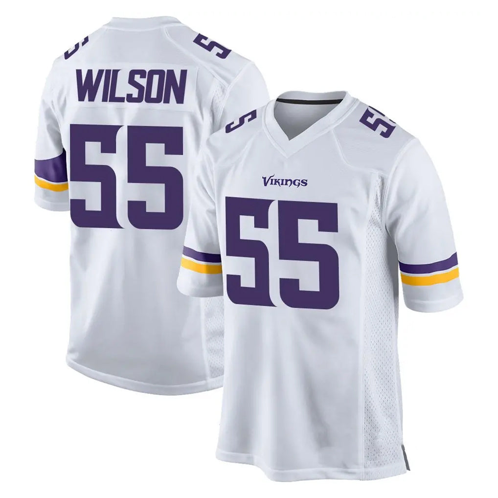 Kieara MN.Vikings #55 Eric Wilson Player White Home Game Stitched Jerseys
