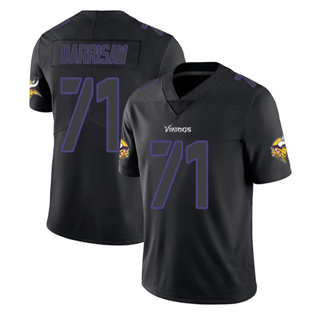 Kieara MN.Vikings #71 Christian Darrisaw Player Black Impact LImited Home Game Stitched Jerseys