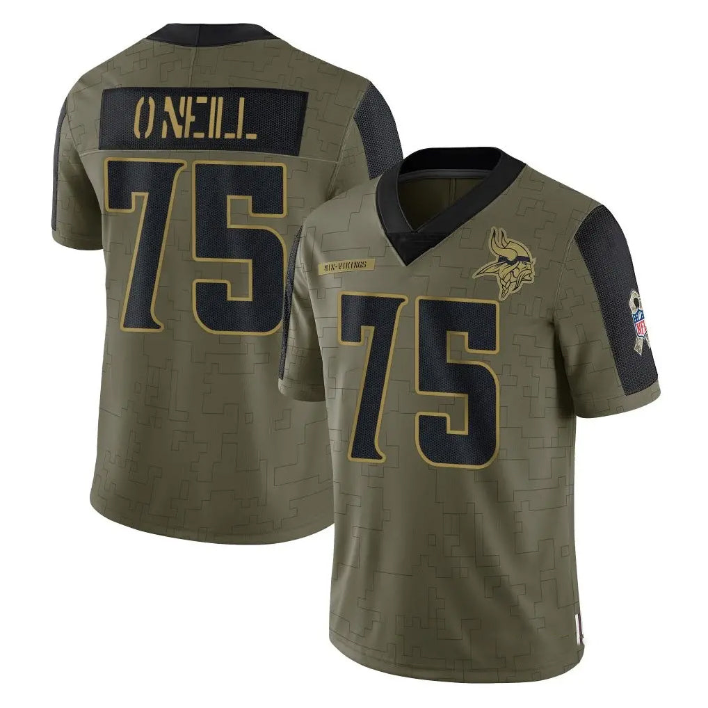 Kieara MN.Vikings #75 Brian O'Neill Player Olive Salute To Service Limited Game Stitched Jerseys