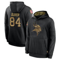 Kieara MN.Vikings #84 Josh Oliver Player Black Salute to Service Hoodies Limited Game Stitched Jerseys