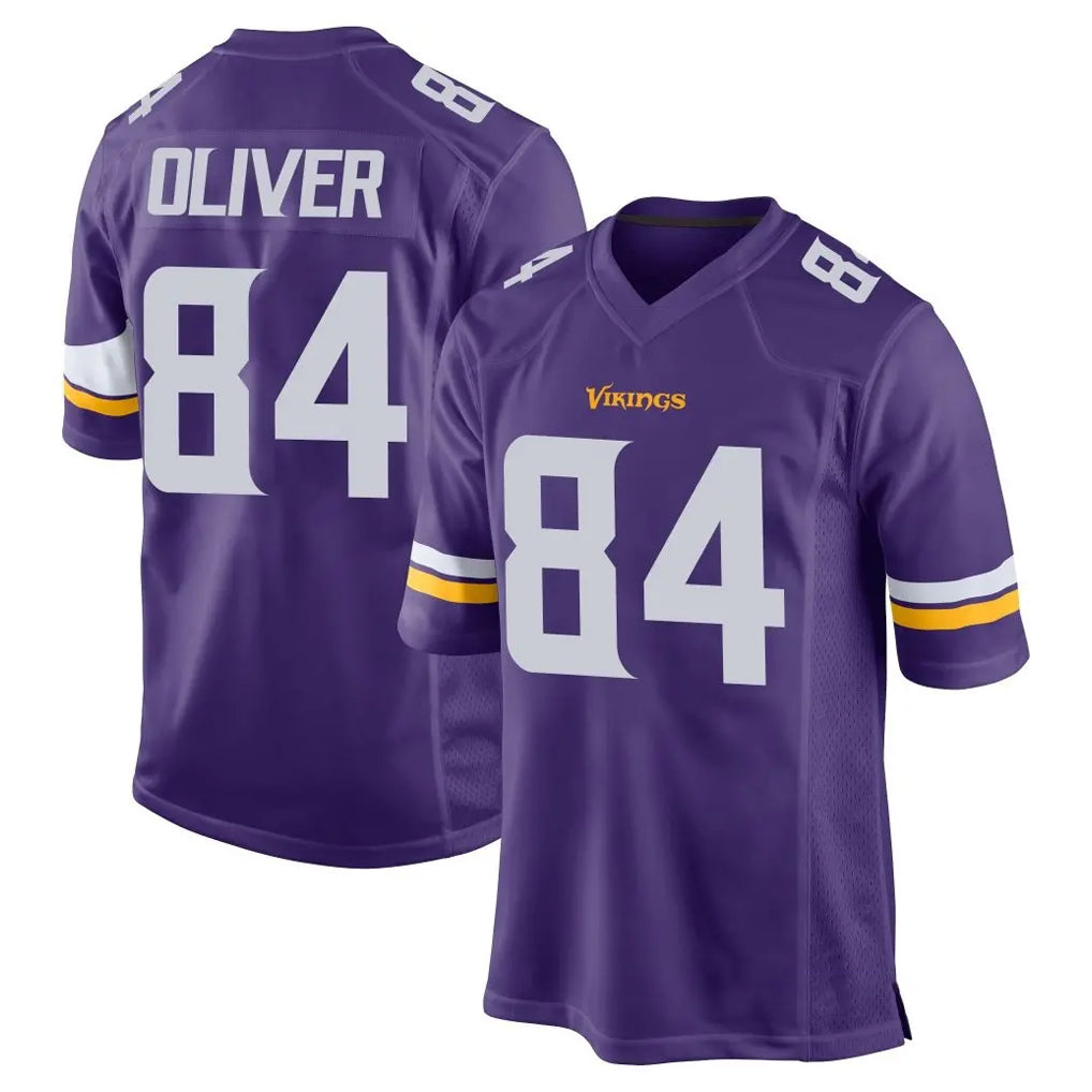 Kieara MN.Vikings #84 Josh Oliver Player Purple Home Game Stitched Jerseys