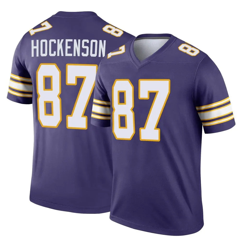 Kieara MN.Vikings #87 T.J. Hockenson Player Purple Limited Classic Home Game Stitched Jerseys