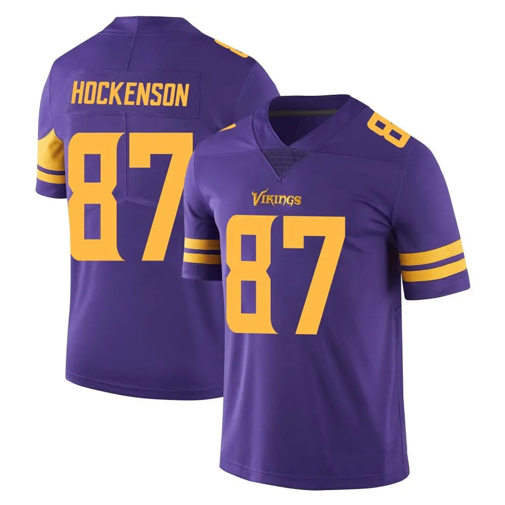 Kieara MN.Vikings #87 T.J. Hockenson Player Purple Limited Color Rush Home Game Stitched Jerseys