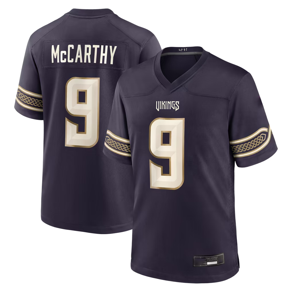 Kieara MN.Vikings #9 J.J. McCarthy Purple 2026 Rivalries Collection Game Stitched Jerseys