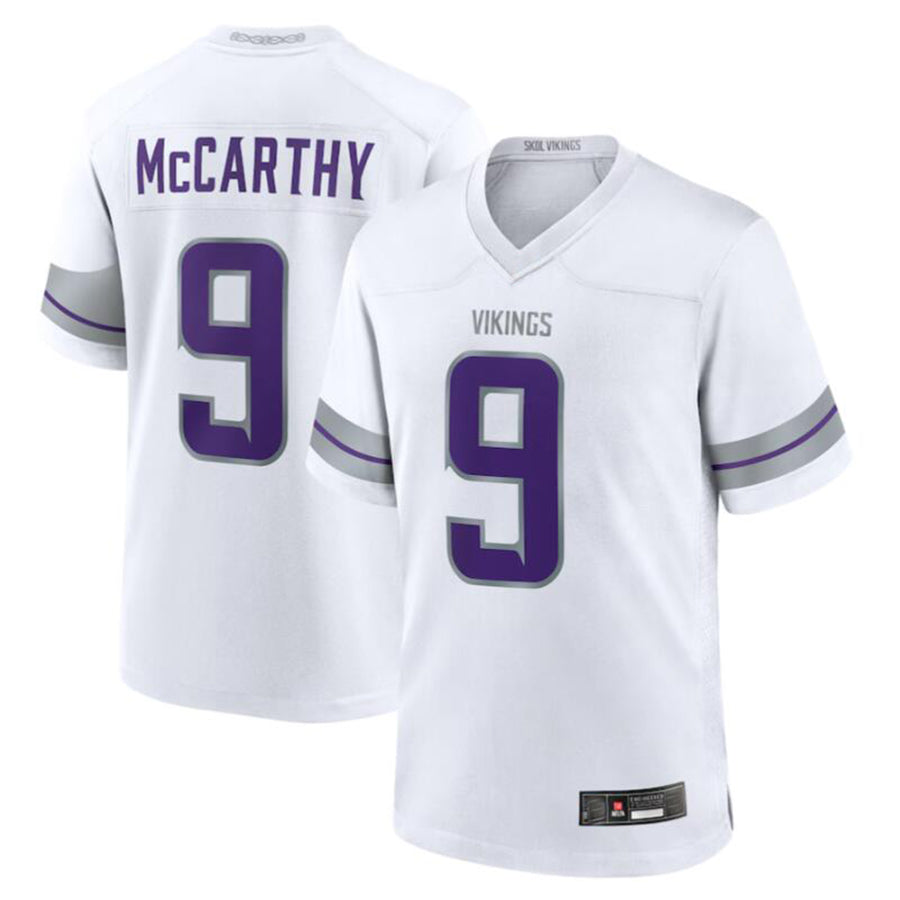 Kieara MN.Vikings #9 J.J. McCarthy White Alternate Game Player American Stitched Jerseys