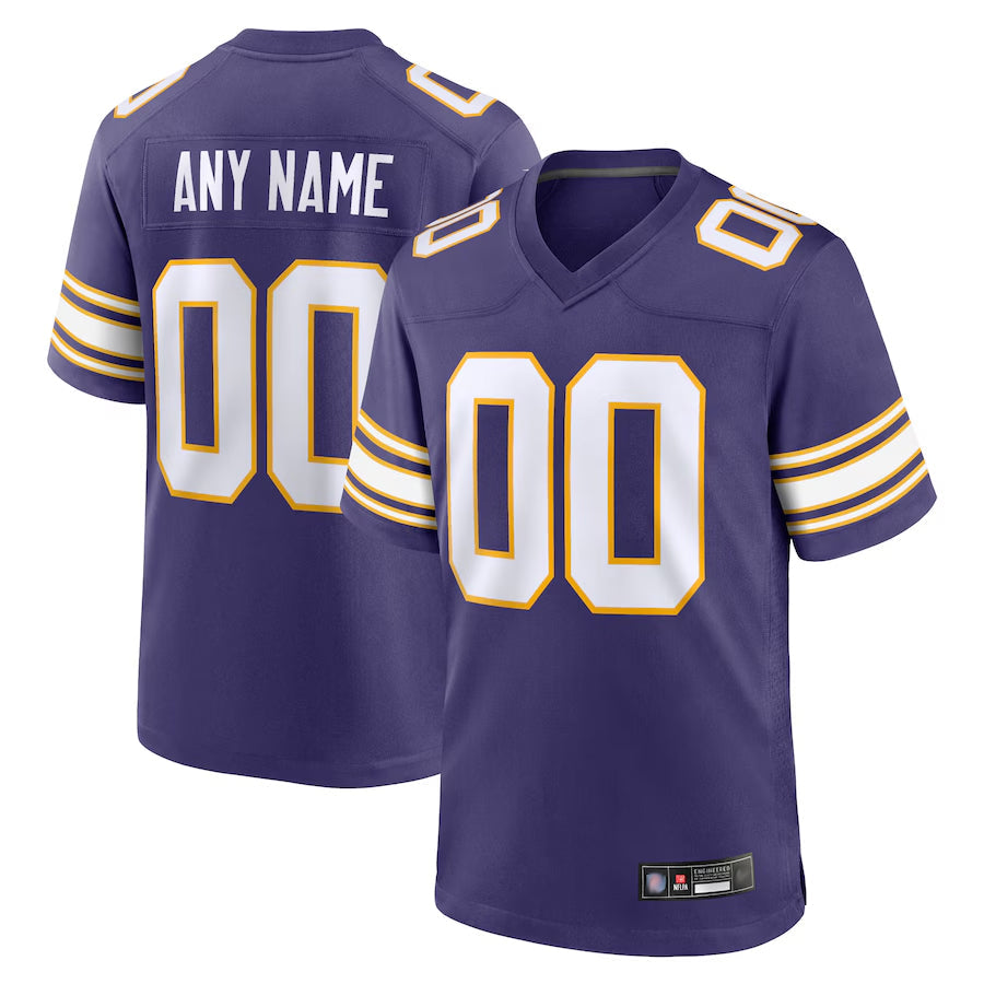 Kieara Custom MN.Vikings Secondary Alternate Game Stitched Jerseys
