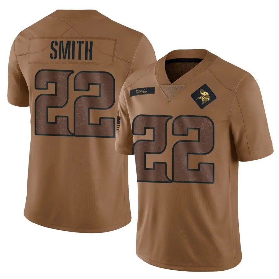 Kieara MN.Vikings #22 Harrison Smith Player Brown Salute To Service Limited Stitched Jerseys