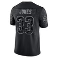 Kieara MN.Vikings #33 Aaron Jones Player Black REFLECTIVE Limited Stitched Jerseys