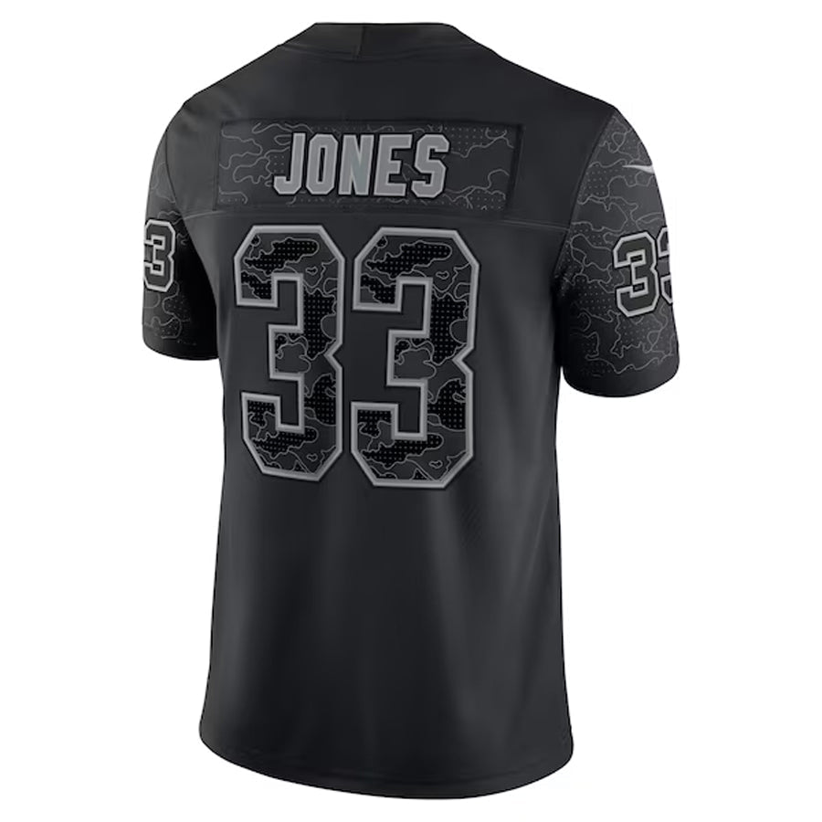 Kieara MN.Vikings #33 Aaron Jones Player Black REFLECTIVE Limited Stitched Jerseys