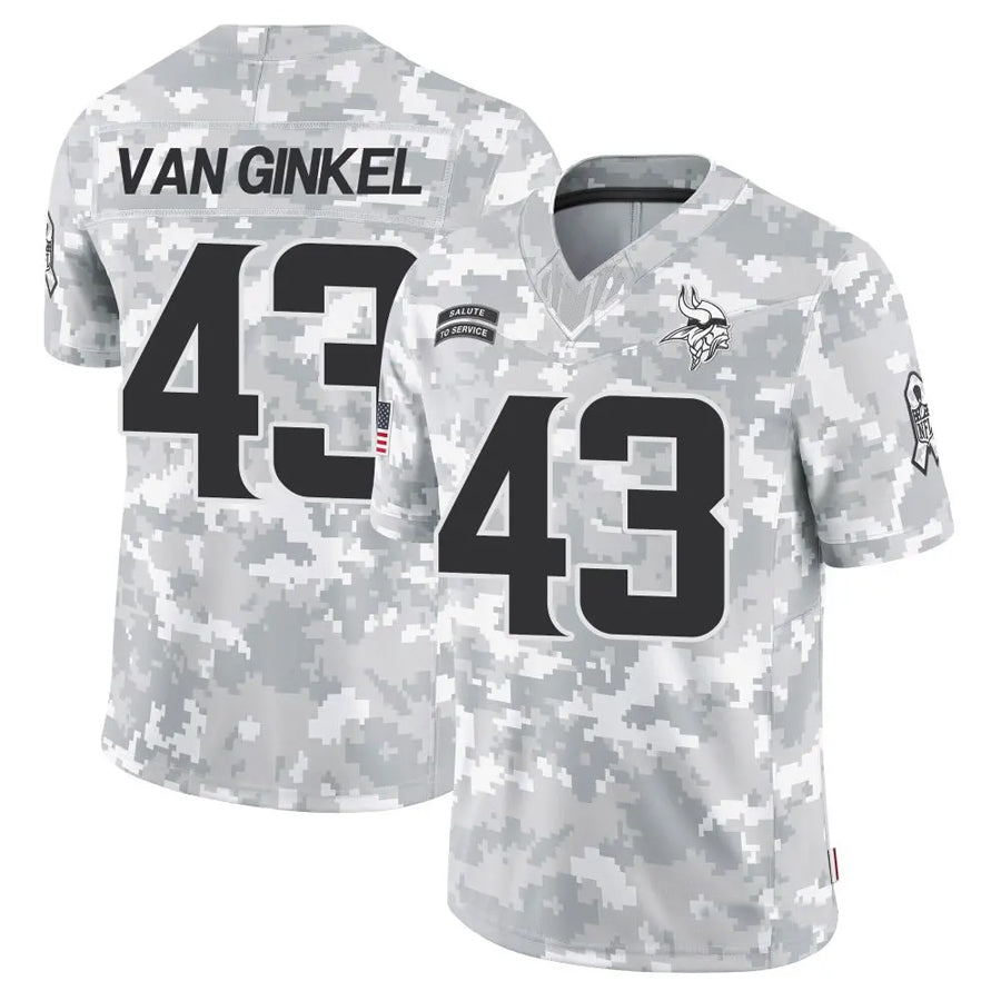 KiearaMN.Vikings #43 Andrew Van Ginkel Player Arctic Camo Salute to Service Limited Stitched Jerseys