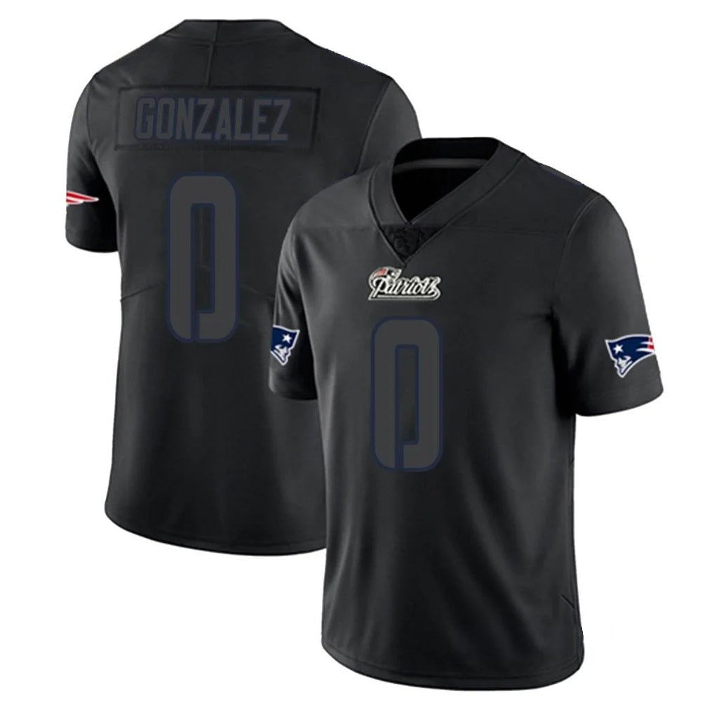 Kieara NE.Patriots #0 Christian Gonzalez Player Black Impact LImited Home Game Stitched Jerseys