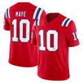 Kieara NE.Patriots #10 Drake Maye Player Red Limited Vapor F.U.S.E. Home Game Stitched Jerseys