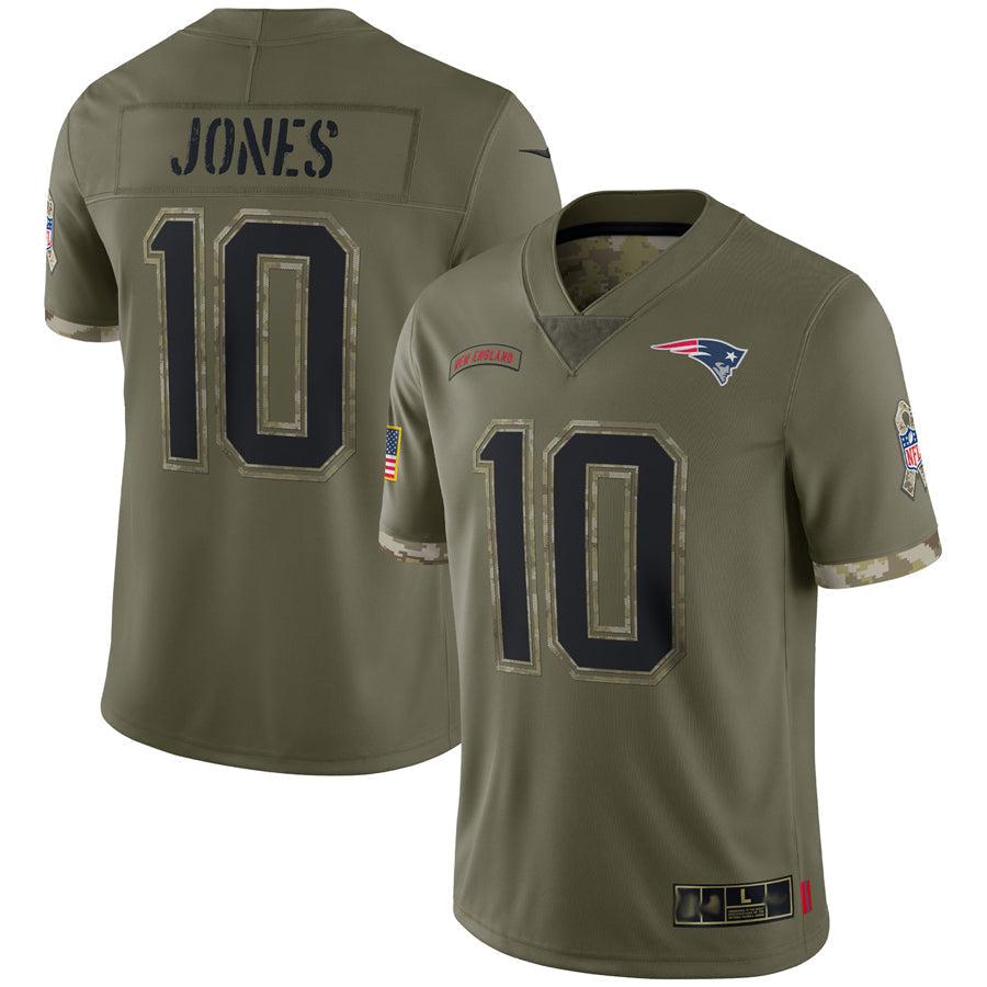 Kieara NE.Patriots #10 Drake Maye Player Olive Salute To Service Stitched Jerseys