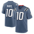 Kieara NE.Patriots #10 Drake Maye Player Storm Blue Rivalries Collection Game Stitched Jerseys