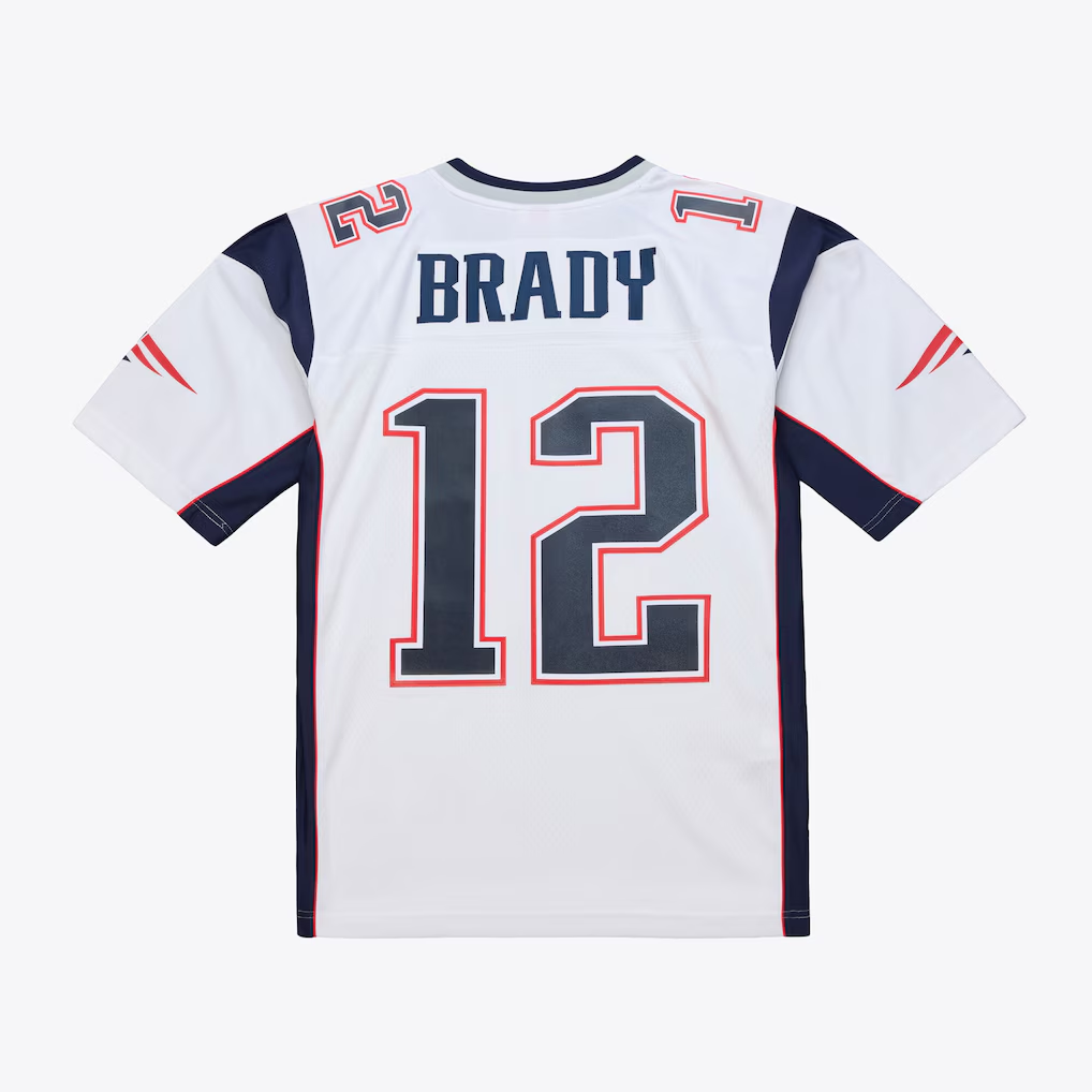 Kieara NE.Patriots  #12 Tom Brady Mitchell & Ness White 2000 Legacy Replica Jersey Stitched Puhic Game Jerseys