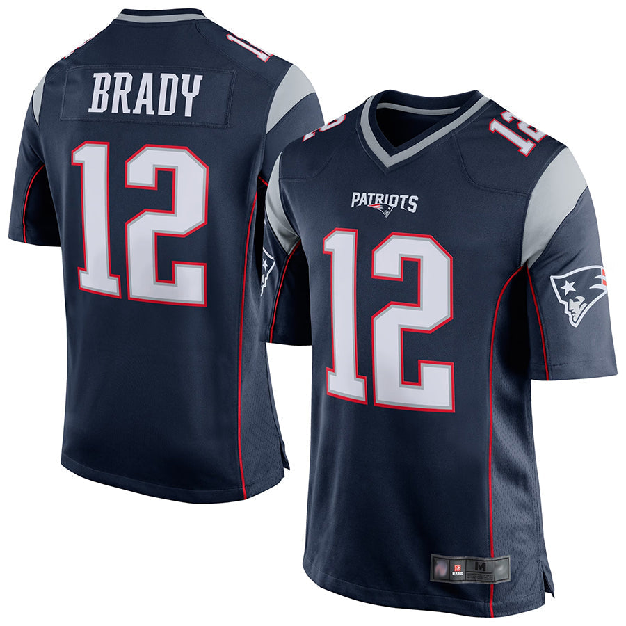 Kieara NE.Patriots #12 Tom Brady Player Navy Blue Game Stitched Jerseys