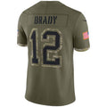 Kieara NE.Patriots #12 Tom Brady Player Olive Salute To Service Limited Stitched Jerseys