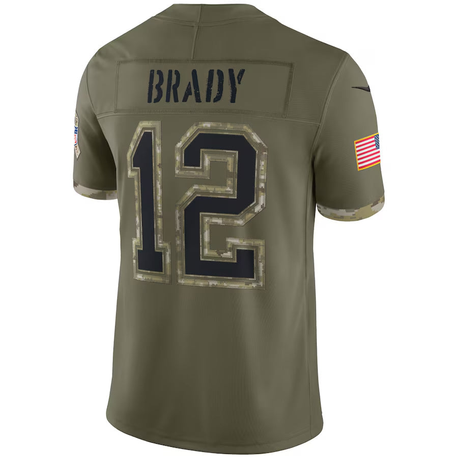 Kieara NE.Patriots #12 Tom Brady Player Olive Salute To Service Limited Stitched Jerseys