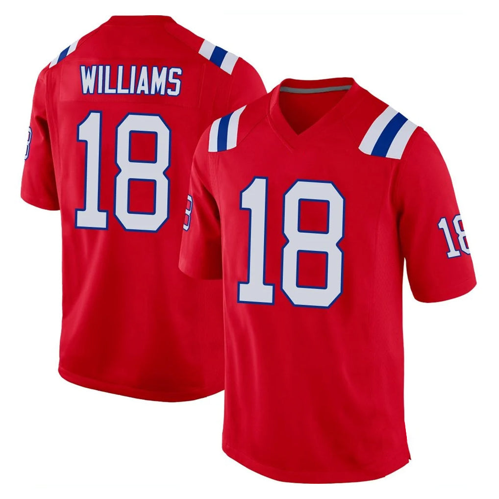 Kieara NE.Patriots #18 Kyle Williams Player Red Home Game Stitched Jerseys