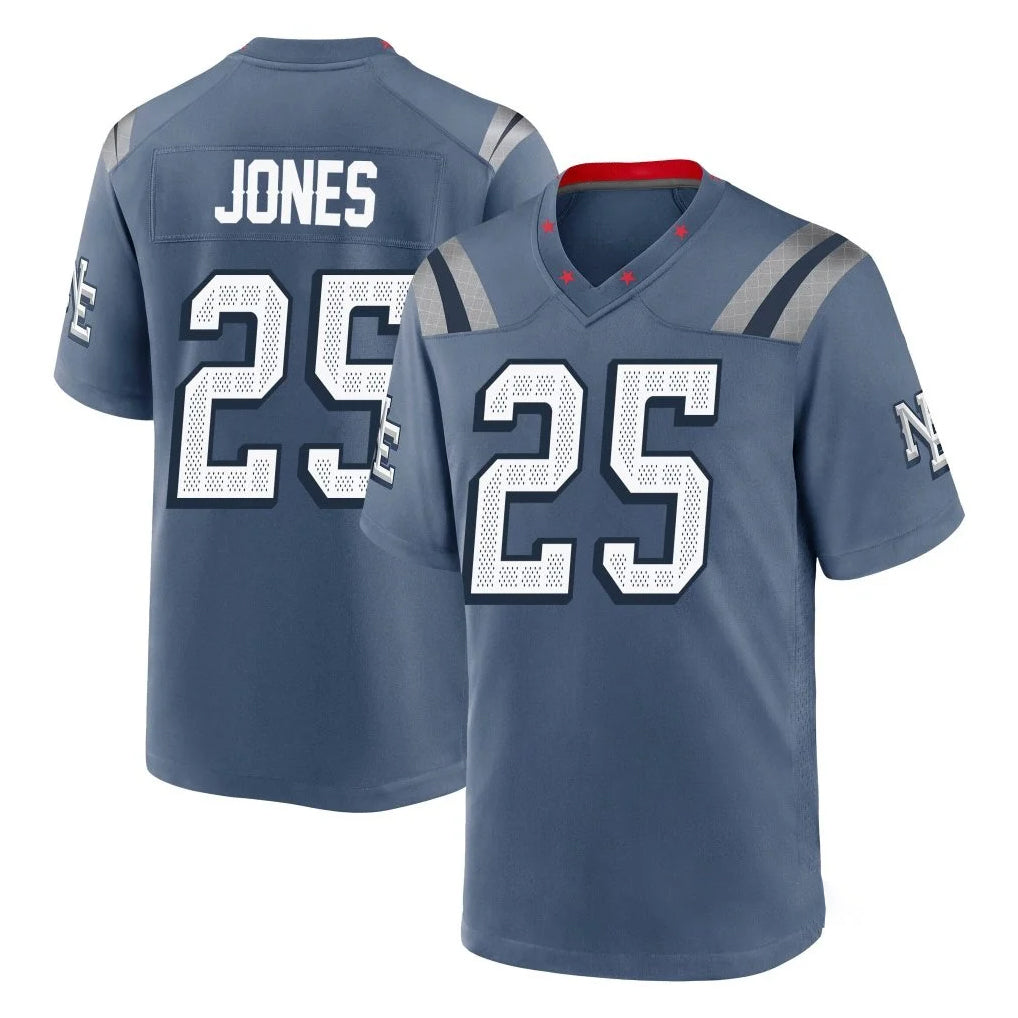 Kieara NE.Patriots #25 Marcus Jones Player Blue Rivalries Collection Home Game Stitched Jerseys