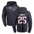 Kieara NE.Patriots #25 Marcus Jones Player Navy LOGO Pullover Hoodies Home Game Stitched Jerseys