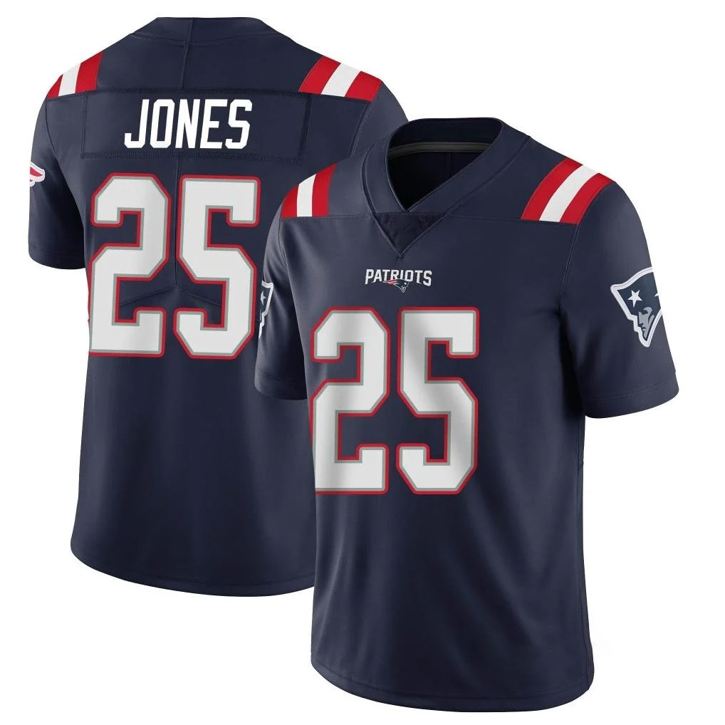 Kieara NE.Patriots #25 Marcus Jones Player Navy Vapor Untouchable Home Game Stitched Jerseys