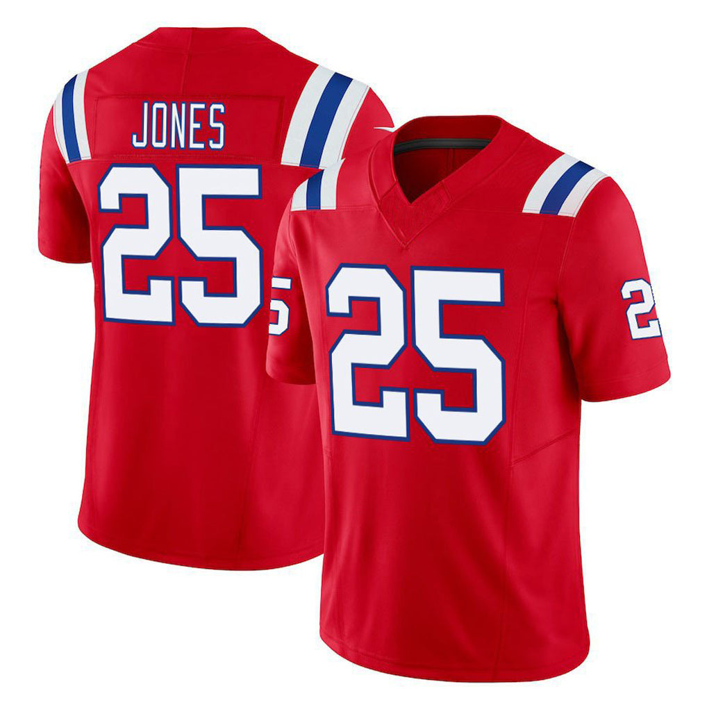 Kieara NE.Patriots #25 Marcus Jones Player Red Limited Vapor F.U.S.E. Home Game Stitched Jerseys