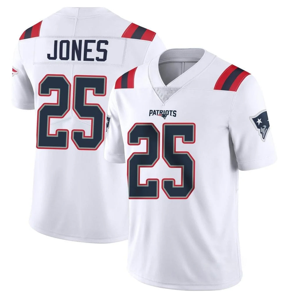 Kieara NE.Patriots #25 Marcus Jones Player White Vapor Untouchable Home Game Stitched Jerseys