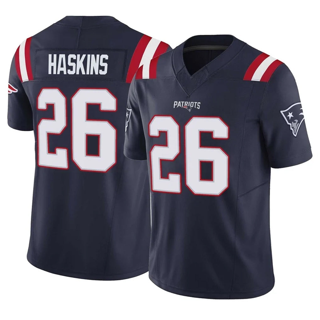 Kieara NE.Patriots #26 Hassan Haskins Player Navy Limited Vapor F.U.S.E. Home Game Stitched Jerseys