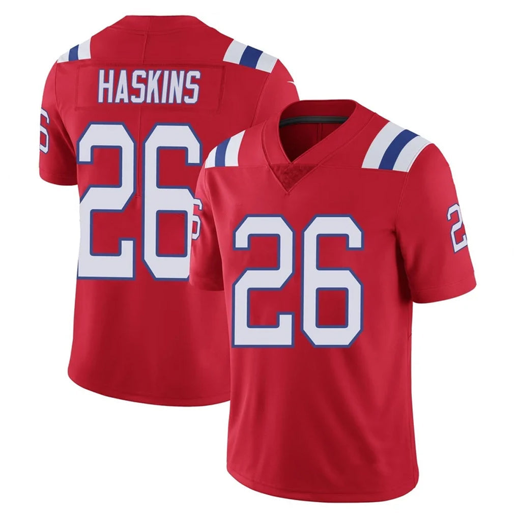 Kieara NE.Patriots #26 Hassan Haskins Player Red Vapor Untouchable Home Game Stitched Jerseys