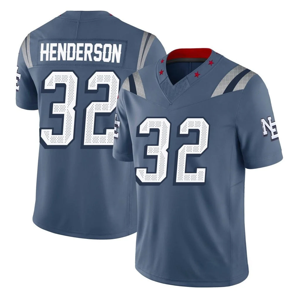 Kieara NE.Patriots #32 TreVeyon Henderson Player Blue Limited Rivalries Collection Home Game Stitched Jerseys