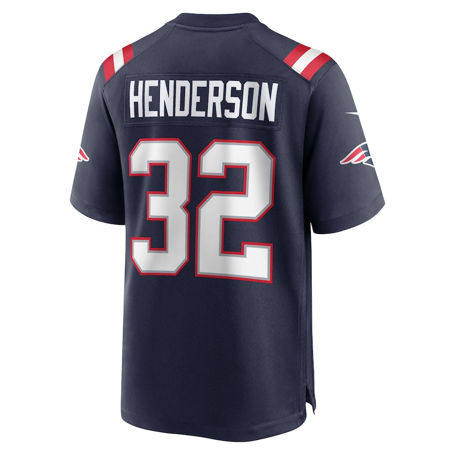 Kieara NE.Patriots #32 TreVeyon Henderson Player Navy Home Game Stitched Jerseys