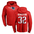 Kieara NE.Patriots #32 TreVeyon Henderson Player Red LOGO Pullover Hoodies Home Game Stitched Jerseys