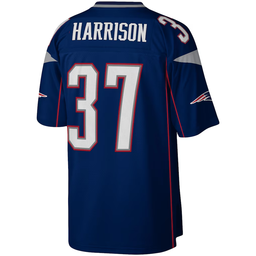 Kieara NE.Patriots #37 Rodney Harrison Mitchell & Ness Navy Legacy Replica Jersey Stitched Puhic