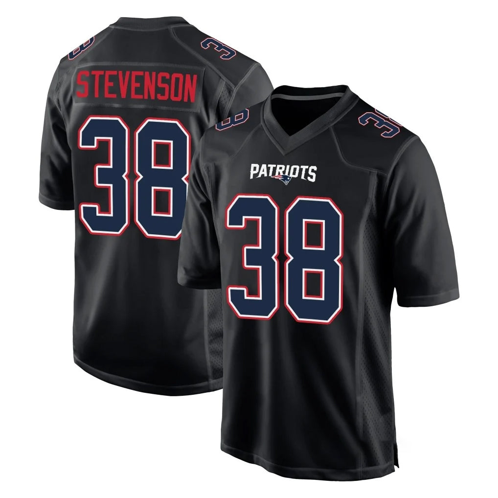 Kieara NE.Patriots #38 Rhamondre Stevenson Player Carbon Fashion Limited Home Game Stitched Jerseys