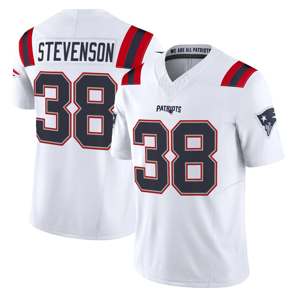 Kieara NE.Patriots #38 Rhamondre Stevenson Player White Limited Vapor F.U.S.E. Home Game Stitched Jerseys