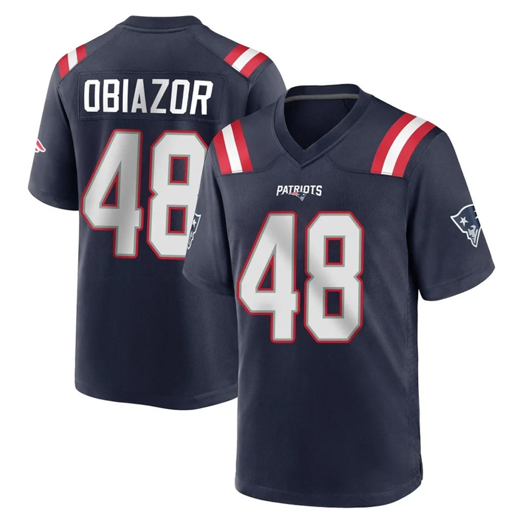 Kieara NE.Patriots #48 Namdi Obiazor Player Navy Home Game Stitched Jerseys