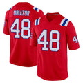 Kieara NE.Patriots #48 Namdi Obiazor Player Red Home Game Stitched Jerseys