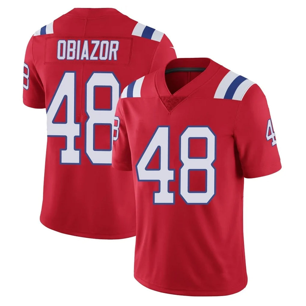 Kieara NE.Patriots #48 Namdi Obiazor Player Red Vapor Untouchable Home Game Stitched Jerseys