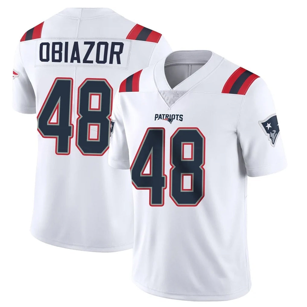 Kieara NE.Patriots #48 Namdi Obiazor Player White Vapor Untouchable Home Game Stitched Jerseys