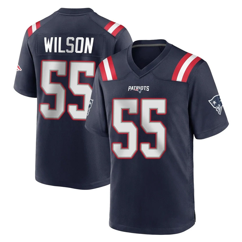 Kieara NE.Patriots #55 Jared Wilson Player Navy Home Game Stitched Jerseys