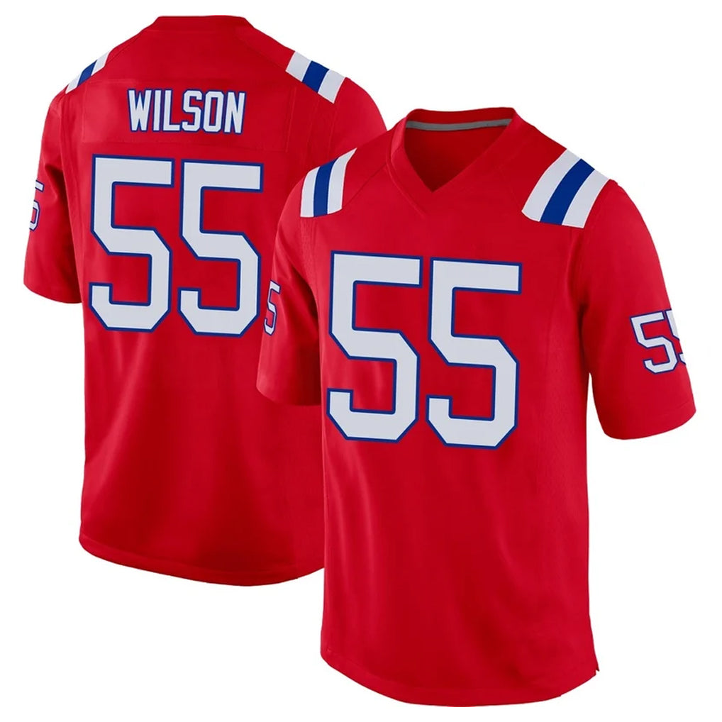 Kieara NE.Patriots #55 Jared Wilson Player Red Home Game Stitched Jerseys
