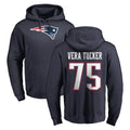 Kieara NE.Patriots #75 Alijah Vera-Tucker Player Navy LOGO Pullover Hoodies Home Game Stitched Jerseys