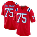 Kieara NE.Patriots #75 Alijah Vera-Tucker Player Red Home Game Stitched Jerseys