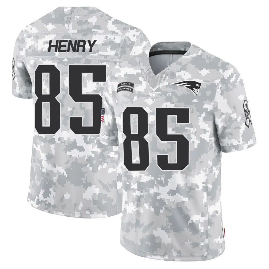 Kieara NE.Patriots #85 Hunter Henry Player Arctic Camo Salute to Service Limited Stitched Jerseys