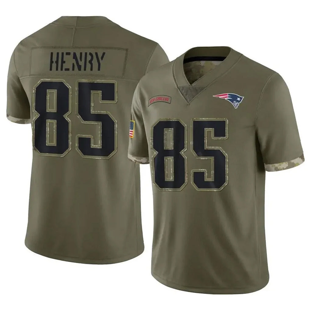 Kieara NE.Patriots #85 Hunter Henry Player Olive Salute To Service Limited Stitched Jerseys