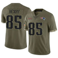 Kieara NE.Patriots #85 Hunter Henry Player Olive Salute To Service Limited Stitched Jerseys