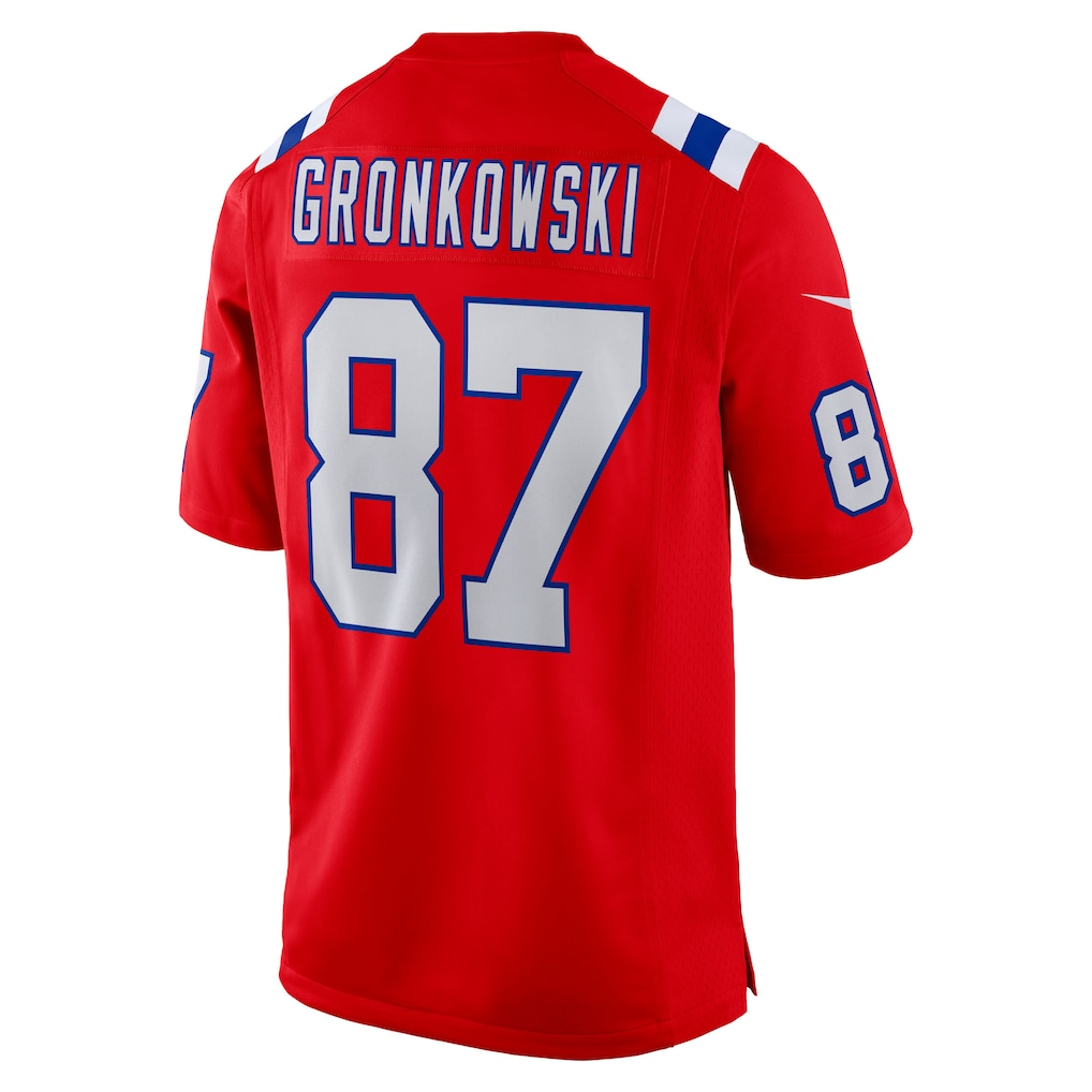Kieara NE.Patriots #87 Rob Gronkowski Red Alternate Retired Player Game Stitched Jerseys