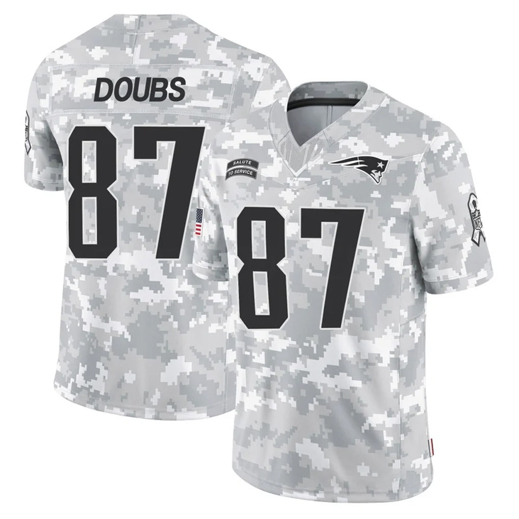 Kieara NE.Patriots #87 Romeo Doubs Player Arctic Camo Salute To Service Limited Game Stitched Jerseys
