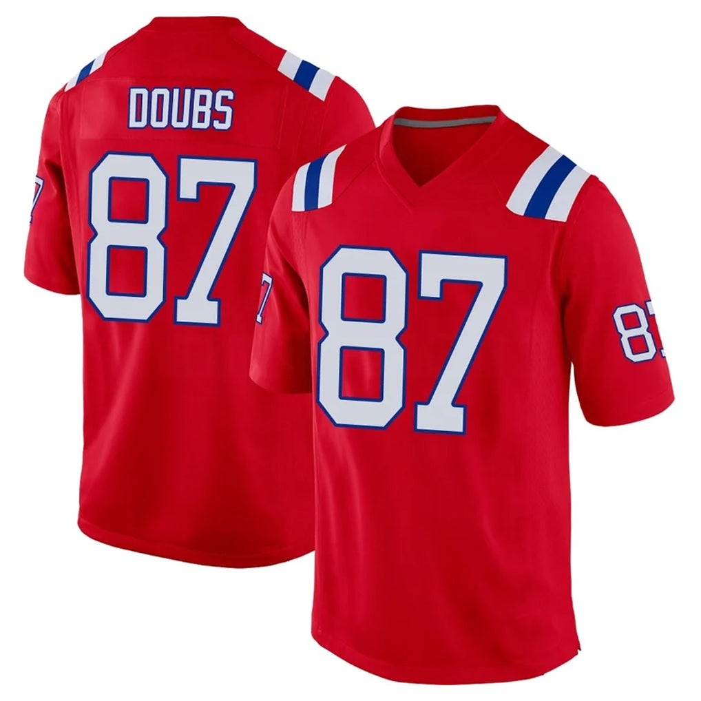 Kieara NE.Patriots #87 Romeo Doubs Player Red Home Game Stitched Jerseys